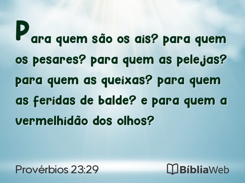 Provérbios 23:29 em imagem para compartilhar