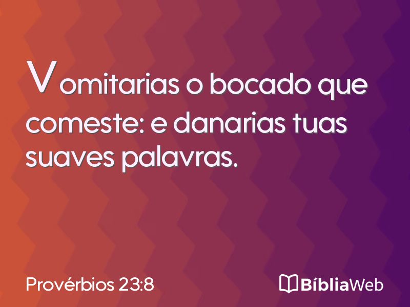 Provérbios 23:8 em imagem para compartilhar