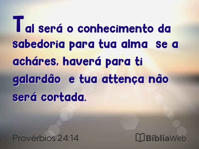 Provérbios 24:14 em imagem para compartilhar