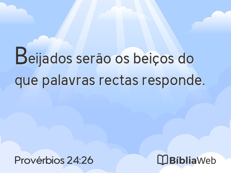 Provérbios 24:26 em imagem para compartilhar