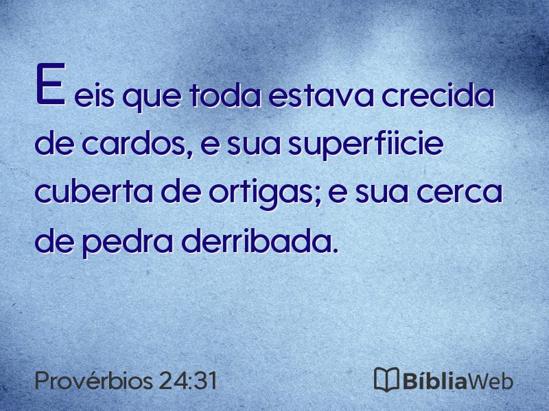 Provérbios 24:31 em imagem para compartilhar