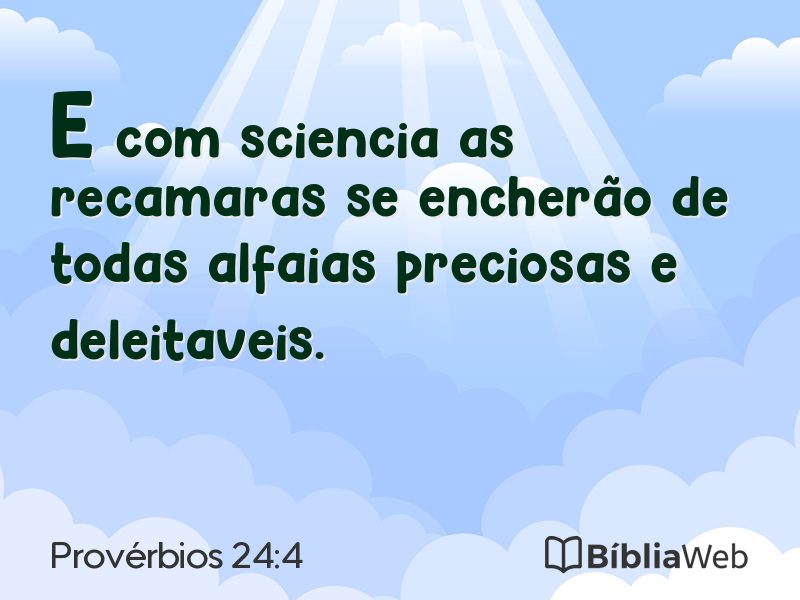 Provérbios 24:4 em imagem para compartilhar