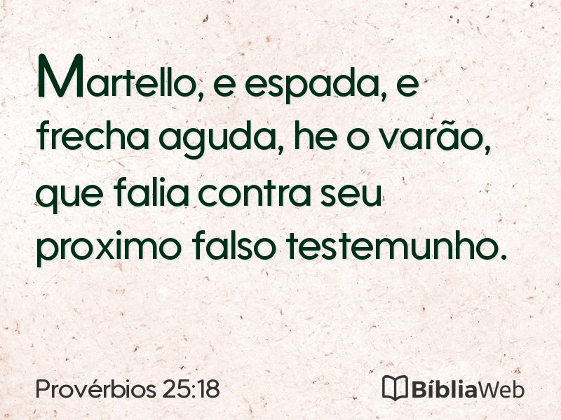 Provérbios 25:18 em imagem para compartilhar