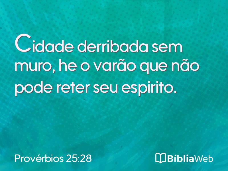 Provérbios 25:28 em imagem para compartilhar