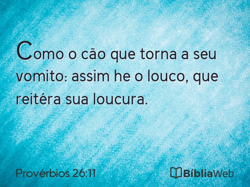 Provérbios 26:11 em imagem para compartilhar