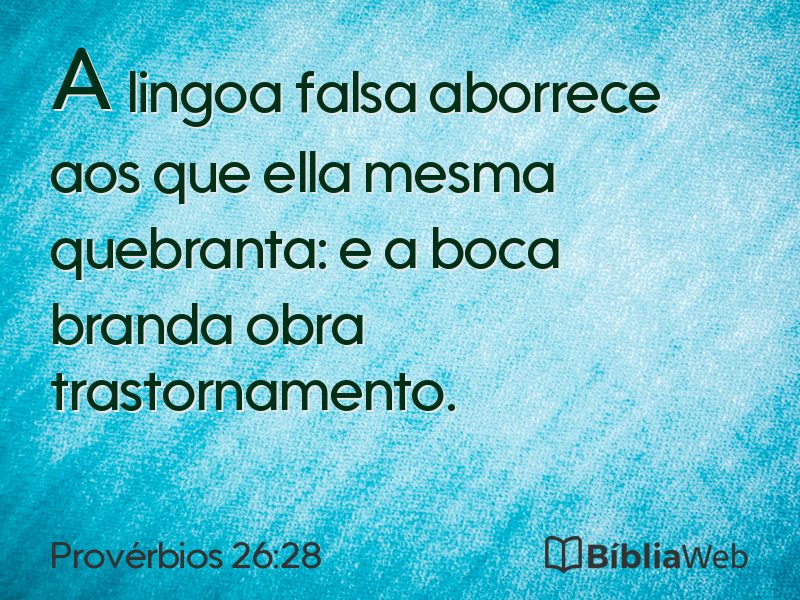 Provérbios 26:28 em imagem para compartilhar