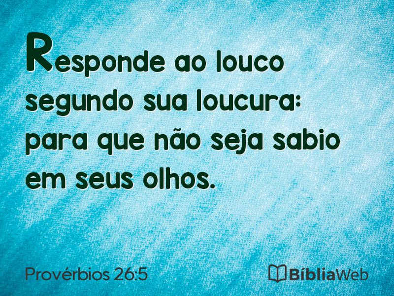 Provérbios 26:5 em imagem para compartilhar
