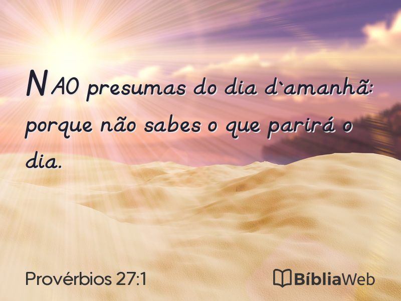 Provérbios 27:1 em imagem para compartilhar