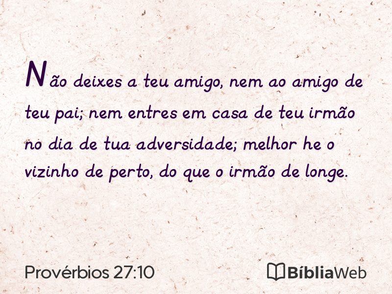 Provérbios 27:10 em imagem para compartilhar