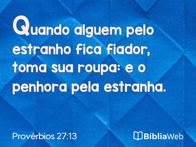 Provérbios 27:13 em imagem para compartilhar