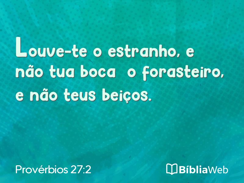 Provérbios 27:2 em imagem para compartilhar