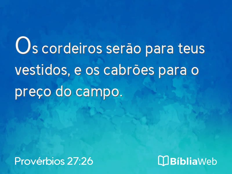Provérbios 27:26 em imagem para compartilhar