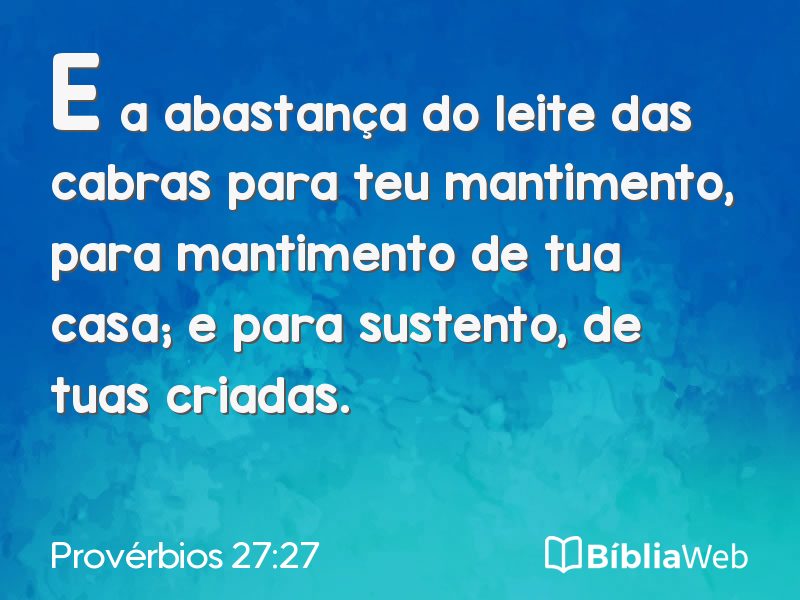 Provérbios 27:27 em imagem para compartilhar
