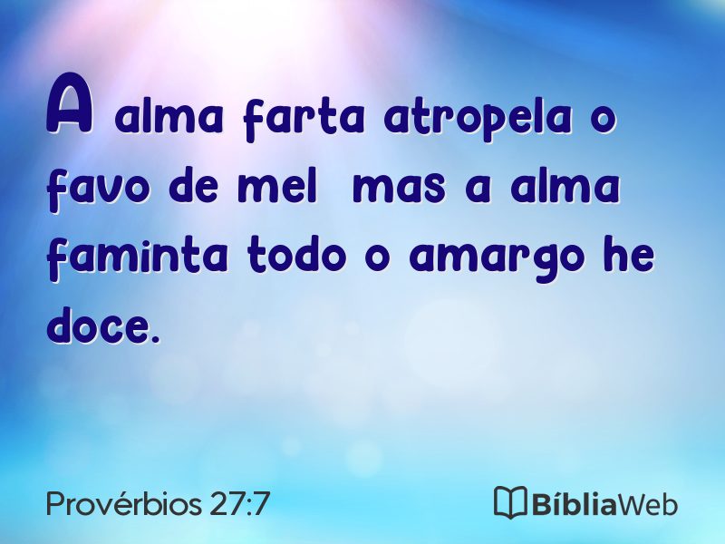 Provérbios 27:7 em imagem para compartilhar