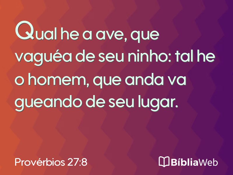 Provérbios 27:8 em imagem para compartilhar