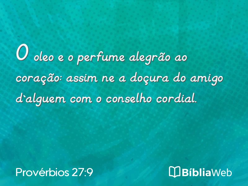 Provérbios 27:9 em imagem para compartilhar