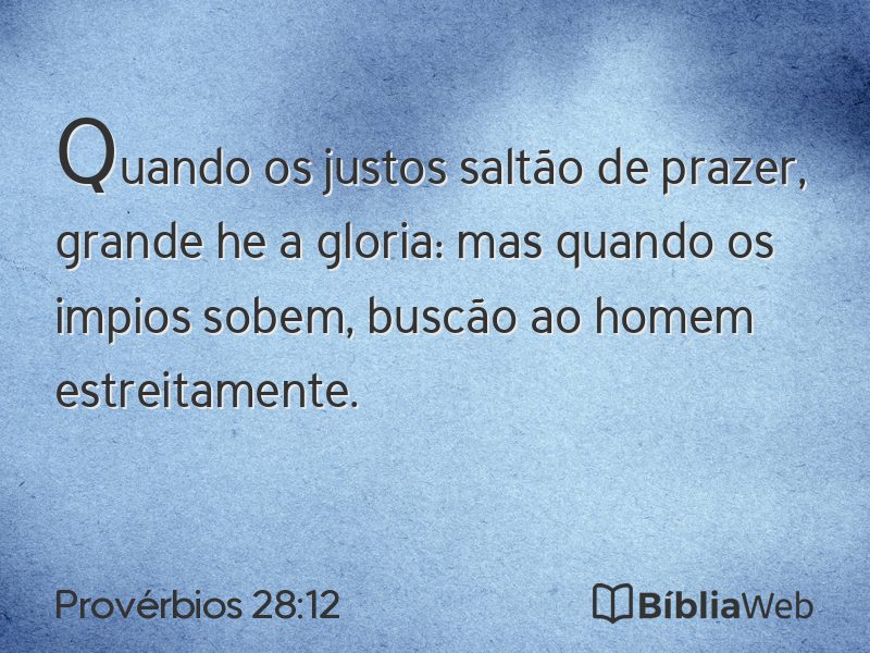 Provérbios 28:12 em imagem para compartilhar