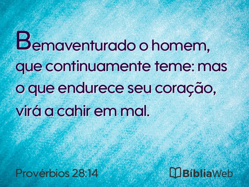 Provérbios 28:14 em imagem para compartilhar