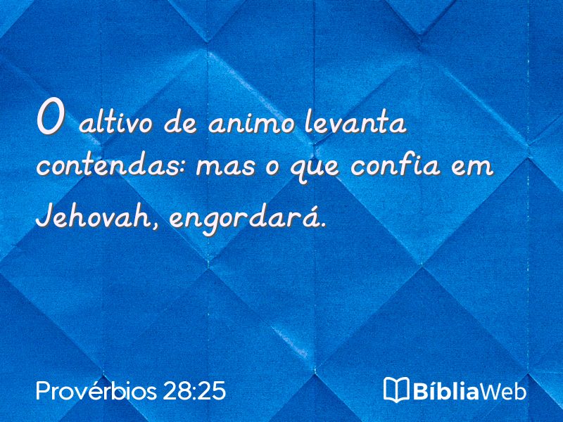 Provérbios 28:25 em imagem para compartilhar