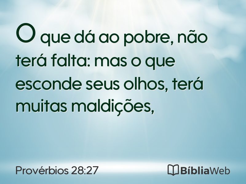 Provérbios 28:27 em imagem para compartilhar