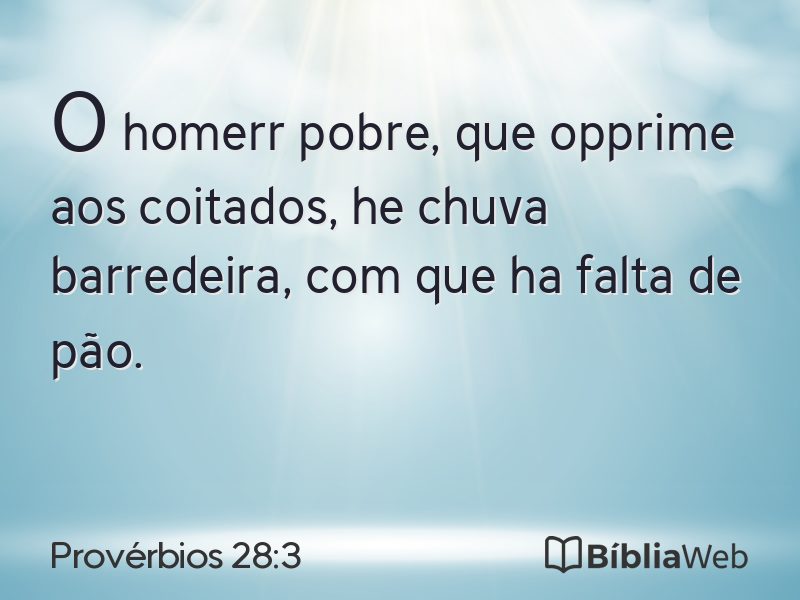 Provérbios 28:3 em imagem para compartilhar