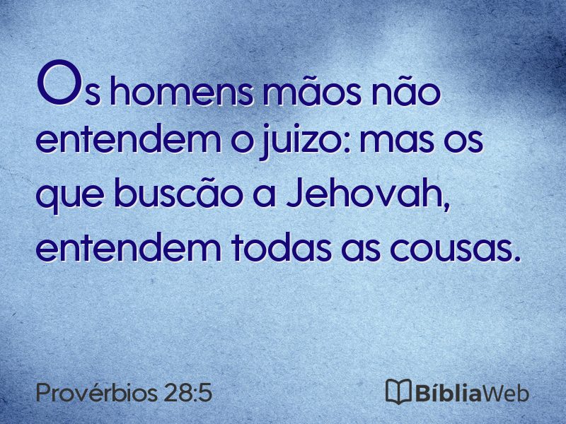 Provérbios 28:5 em imagem para compartilhar