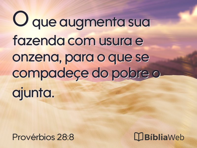 Provérbios 28:8 em imagem para compartilhar