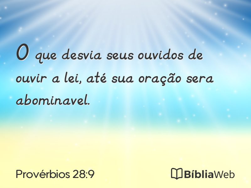 Provérbios 28:9 em imagem para compartilhar