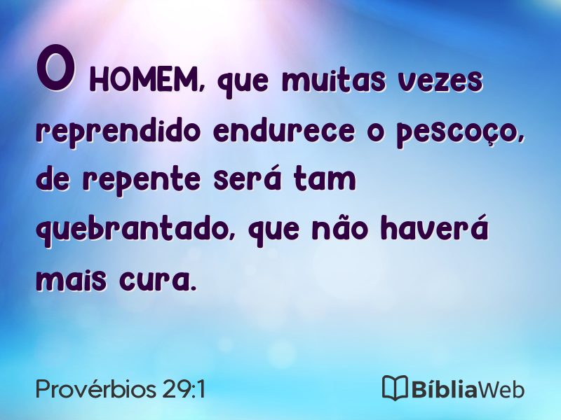 Provérbios 29:1 em imagem para compartilhar