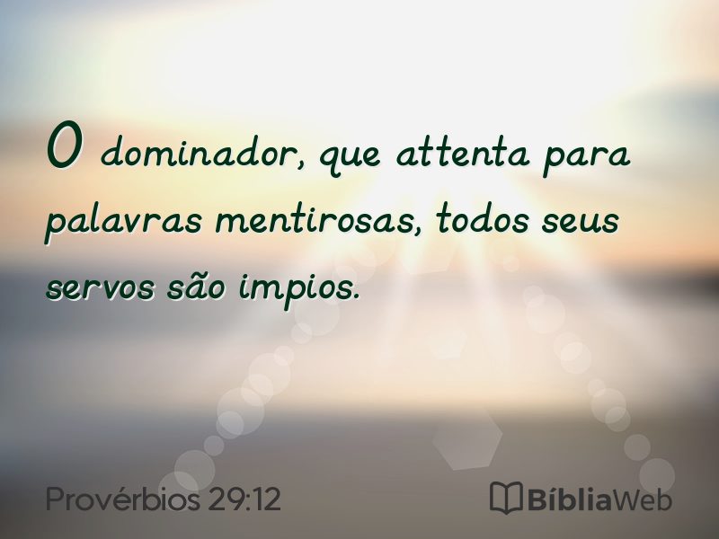 Provérbios 29:12 em imagem para compartilhar