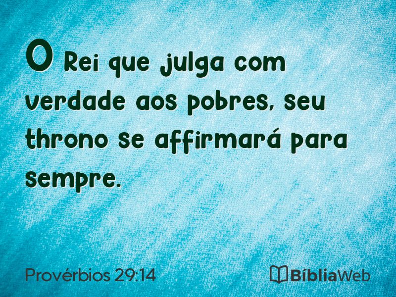 Provérbios 29:14 em imagem para compartilhar