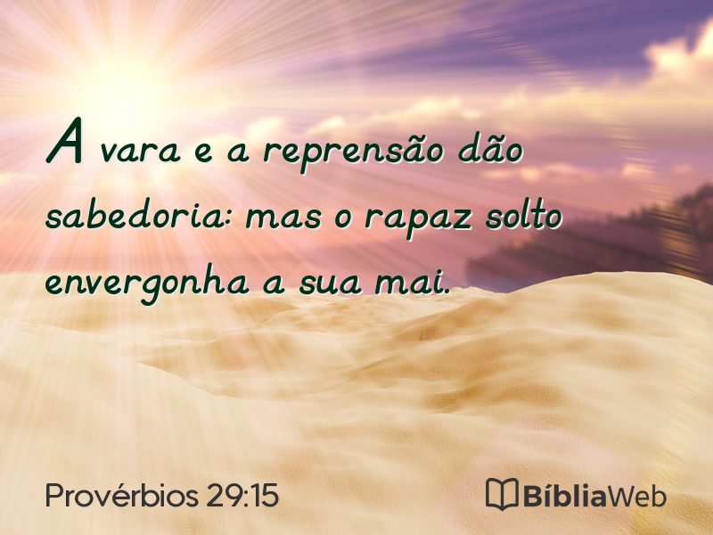 Provérbios 29:15 em imagem para compartilhar