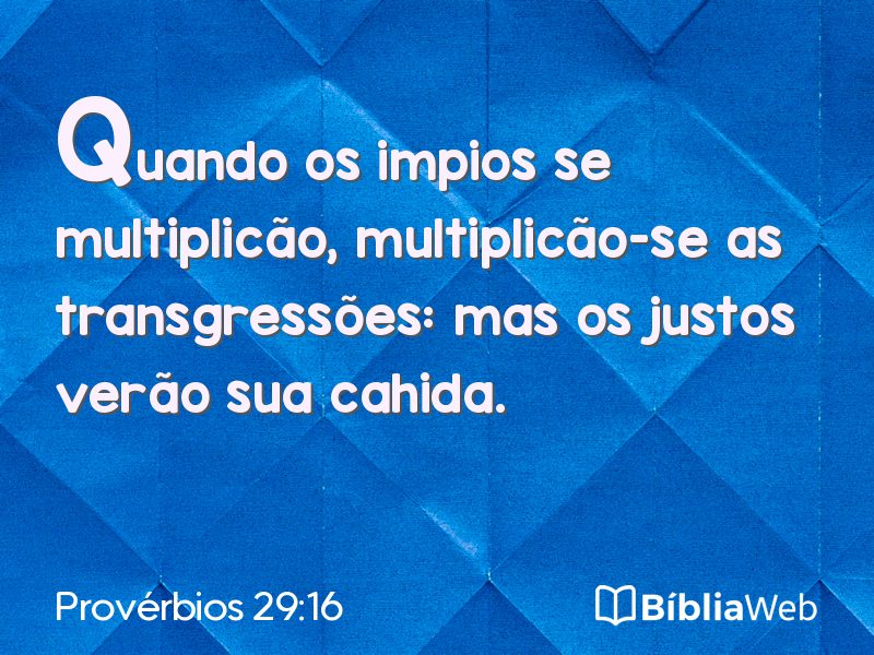 Provérbios 29:16 em imagem para compartilhar