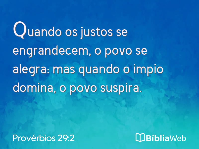 Provérbios 29:2 em imagem para compartilhar