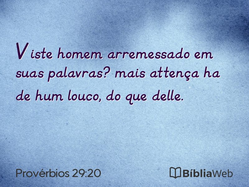Provérbios 29:20 em imagem para compartilhar