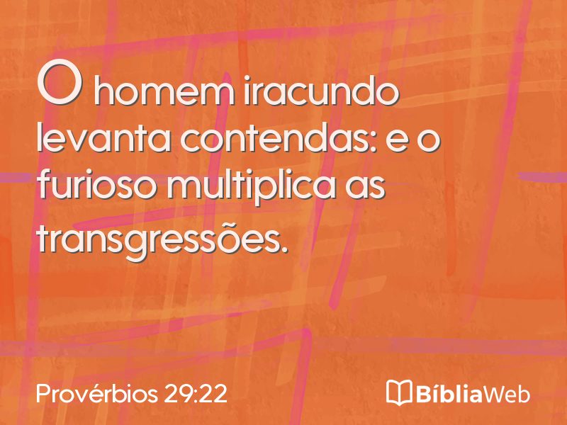 Provérbios 29:22 em imagem para compartilhar