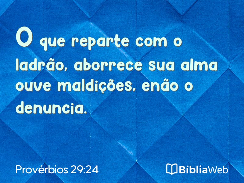 Provérbios 29:24 em imagem para compartilhar