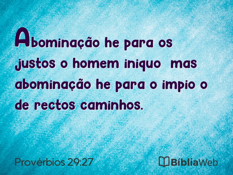 Provérbios 29:27 em imagem para compartilhar