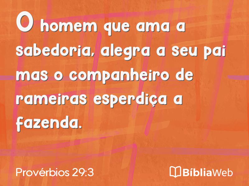Provérbios 29:3 em imagem para compartilhar