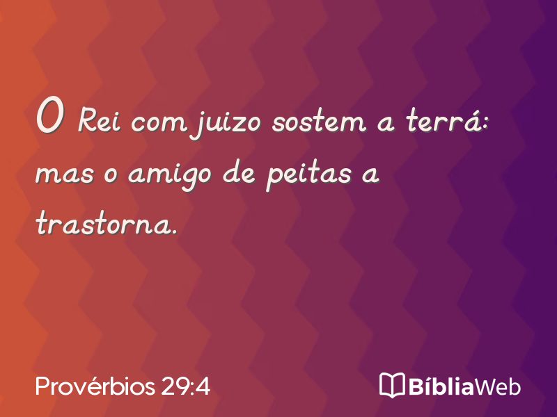 Provérbios 29:4 em imagem para compartilhar