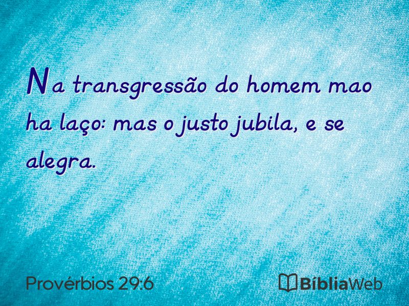 Provérbios 29:6 em imagem para compartilhar