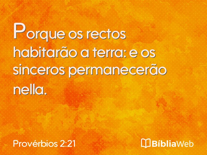 Provérbios 2:21 em imagem para compartilhar