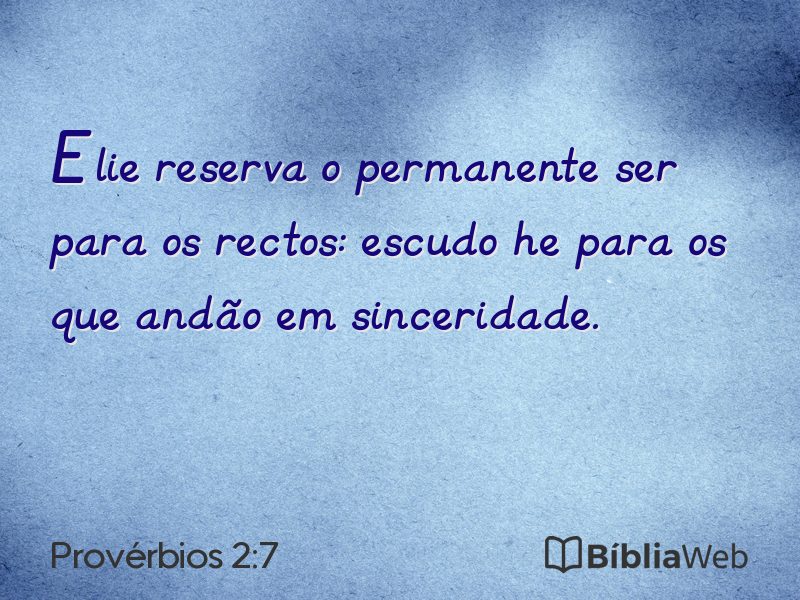 Provérbios 2:7 em imagem para compartilhar