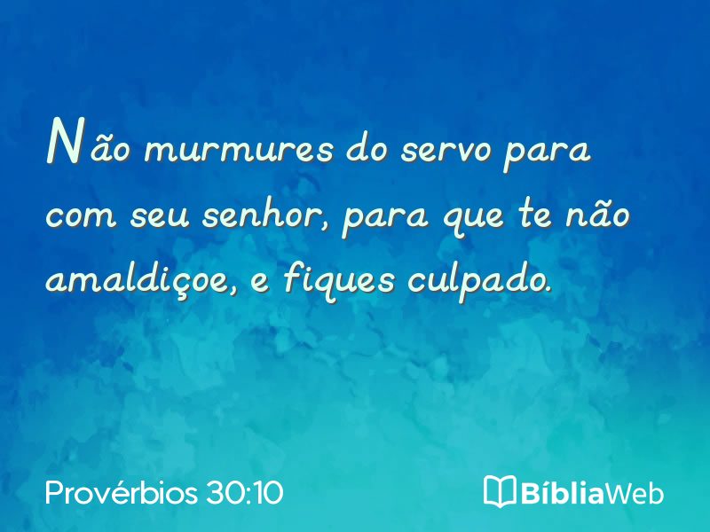 Provérbios 30:10 em imagem para compartilhar