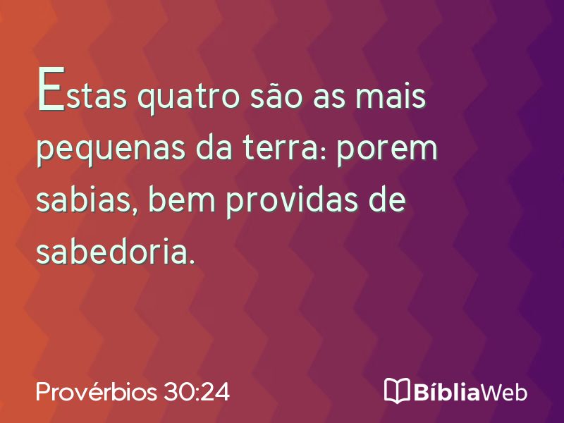 Provérbios 30:24 em imagem para compartilhar