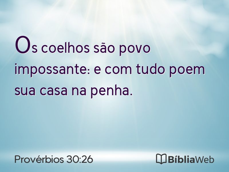 Provérbios 30:26 em imagem para compartilhar