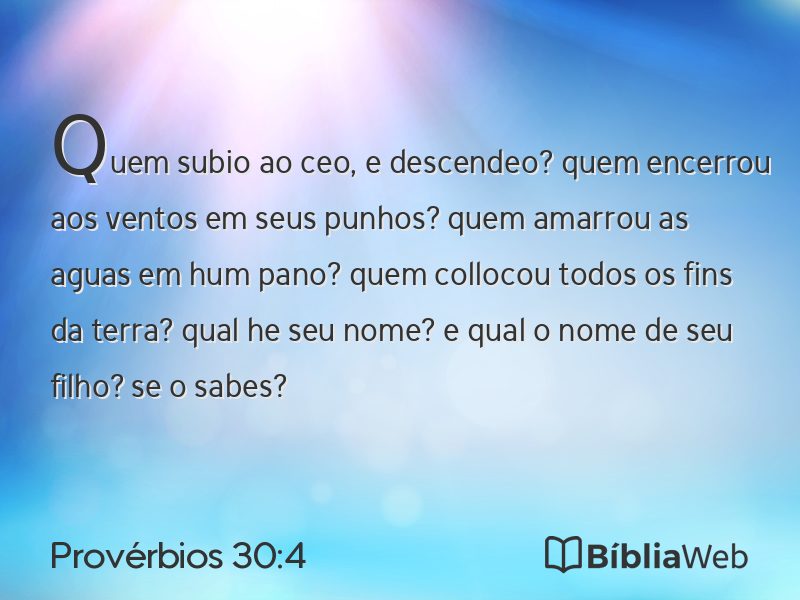 Provérbios 30:4 em imagem para compartilhar