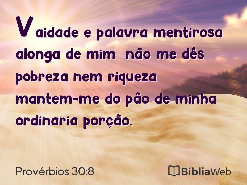 Provérbios 30:8 em imagem para compartilhar