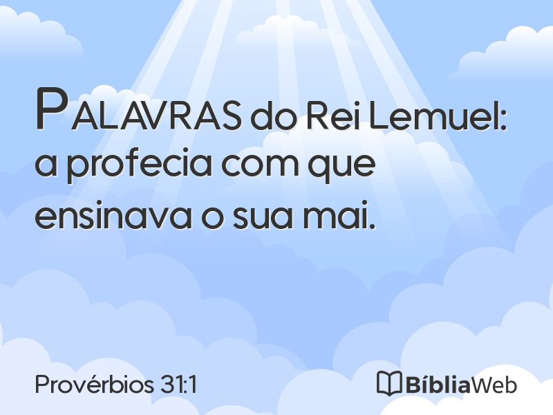 Provérbios 31:1 em imagem para compartilhar