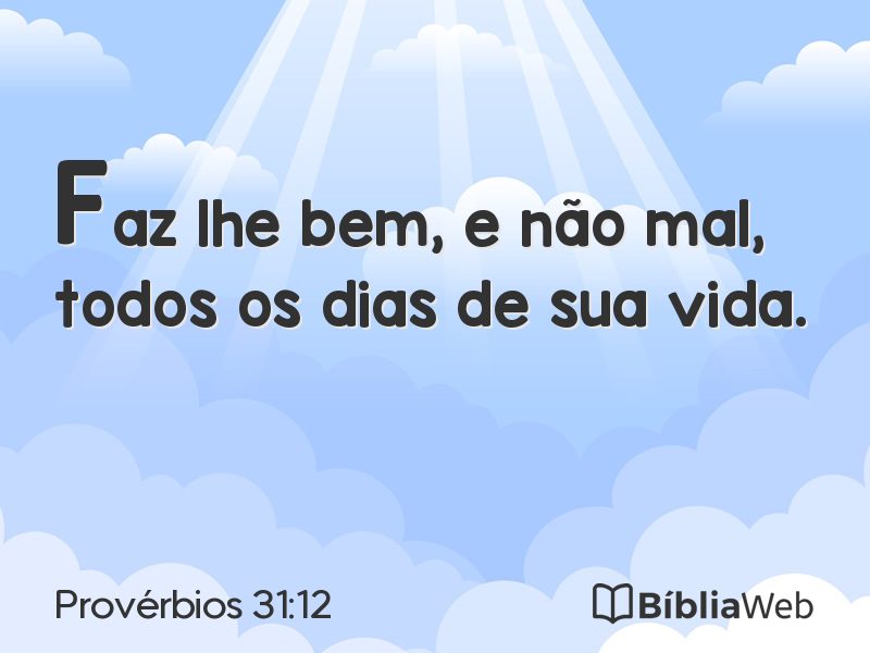 Provérbios 31:12 em imagem para compartilhar